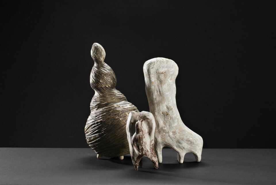 Moa Håkansson, Väsen II, 2014. Skulpturgruppe – keramikk. Foto: Lykt AS