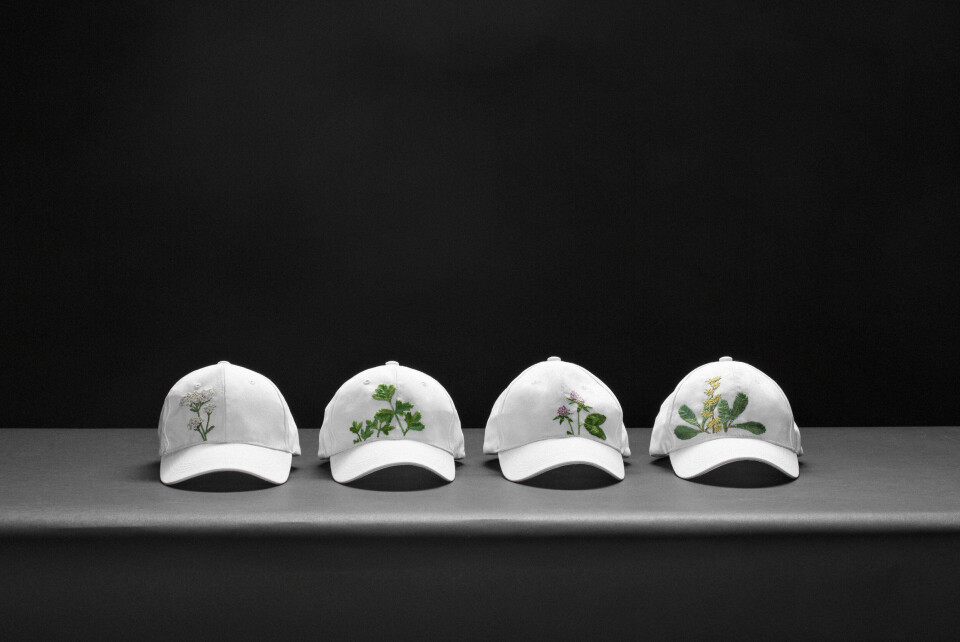 Klara Pousette, Det väkser, 2017. Caps – håndbroderi. Foto: Lykt AS Klara Pousette, Det väkser, 2017. Caps – håndbroderi. Foto: Lykt AS