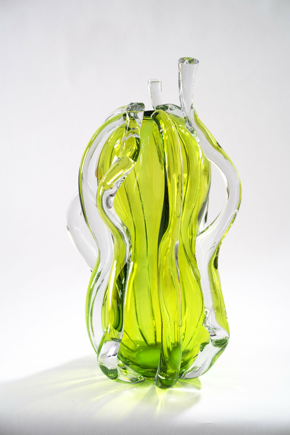 Karen Klim, Vill vekst. Blåst glass, slipt. Høyde 46 cm. Foto: Espen Grønlie