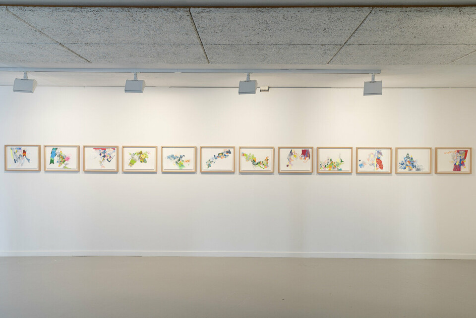 Elin Melberg, Textile Drawing Jæren No. 1–12. Foto: Oddbjørn Erland Aarstad Elin Melberg, Textile Drawing Jæren No. 1–12. Foto: Oddbjørn Erland Aarstad